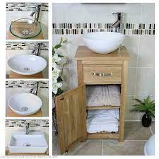 solid oak bathroom cabinet compact