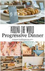 Also called a safari supper, a progressive dinner consists brainstorm the menu with your hosts. Around The World Progressive Dinner Progressive Dinner Fun Dinner Parties Dinner Themes