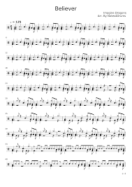 Believer By Imagine Dragons Drums Sheet Music For