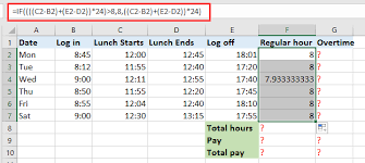 overtime and payment in excel