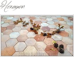 hexagon terracotta floor tiles from