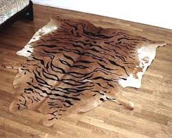 tiger print bengal tiger cowhide rug