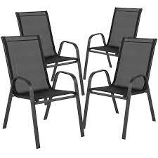Carnegy Avenue Black Metal Outdoor Dining Chair 4 Pack