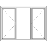 3 Window Pane Two Side Openers | Fixed Middle Pane | Doors Direct