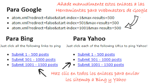 enviar sitemap de ger a google bing