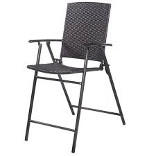 Set Of 4 Folding Rattan Bar Chairs With