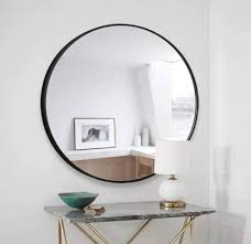 china black round metal frame mirror