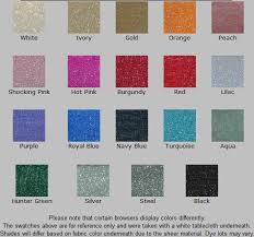 Sparkle Organza Color Chart