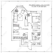 1 bedroom studio apartment floor plans. Architectural Floor Plan Studio Apartment With One Bedroom Royalty Free Cliparts Vectors And Stock Illustration Image 55412710