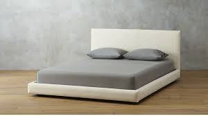 facade white upholstered bed cb2