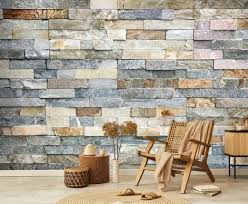 Stone Wallpaper Brick Retro Pattern