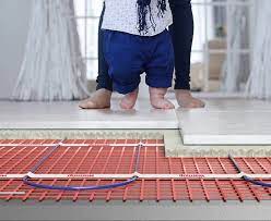 heated tile floor under tile heating