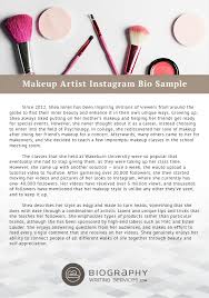 makeup artist insram bio exle