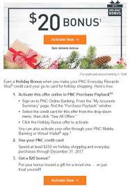 Maybe you would like to learn more about one of these? Pnc Everyday Rewards Visa Holiday Spending Bonus 20 Bonus Targeted