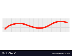 Red Linear Graph Chart Icon Flat Style