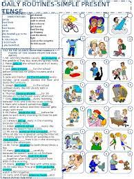 Simple Present Tense Daily Routines Exercises Worksheet | PDF