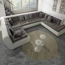 8 seater fabric modern u shape sofa set