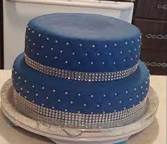 A south florida tradition since 1978 eddascakesonline.com/collections/valentines. Simple Royal Blue 2 Tier Cake With Silver Sugar Pearls And A Rhinestone Ribbon Wedding Anniversary Royal Blue Cake Royal Blue Wedding Cakes Wedding Cakes Blue
