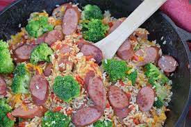 cheesy sausage broccoli skillet