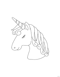 unicorn head coloring page in