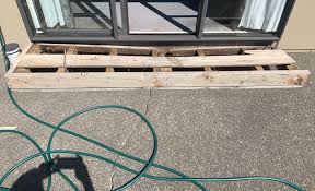 small deck outside patio sliding door