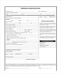 Free 7 Commercial Lease Application Form In Sample Example