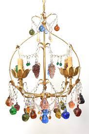Popular colored glass chandelier crystal chandeliers of good quality and at affordable prices you can buy on aliexpress. Colorful Vintage Italian Chandelier With Hanging Crystal Fruits Appleton Antique Lighting