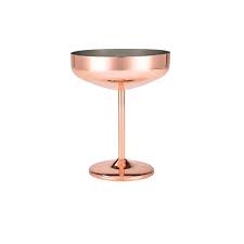 copper finish cocktail coupe glass