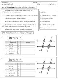 Give reasons for your answer. Parallel Lines Transversals Proofs Worksheet By Peachykeanemath
