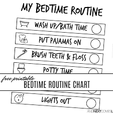 Free Printable Bedtime Visual Routine Chart For Kids And