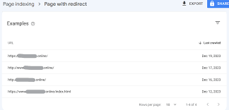 redirect error in google search console