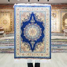 2 3 blue handmade persian silk rug