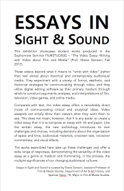 essays in sight and sound exhibition opens today medieninitiative main menu