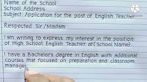 how to write job application letter for