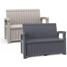 Grey Outdoor 2 Seater Garden Storage