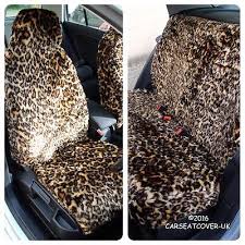 Leopard Faux Fur Furry Car Seat Covers