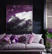 Dark Purple Art Abstract Cloud Painting