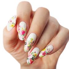 water nail stickers watercolor flowers