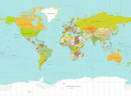 political world map vector art icons