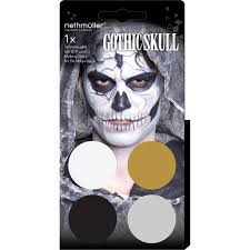 aqua kit gothic skull 4 x face paint 3