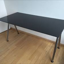 Ikea Galant Black Glass Office Table