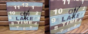 Rustic Wood Clocks Pallet Style On Lake