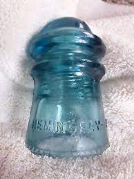 Vintage Blue Glass Insulator Hemingray