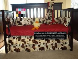 Western Crib Bedding Set Brown Cow Baby