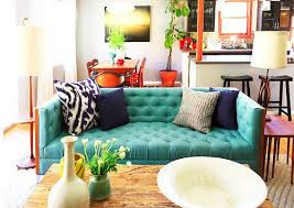 Emily Teal Couch Eclectic Living