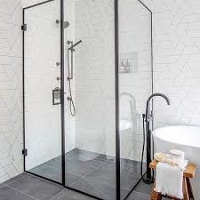 slate zero level shower floor design ideas