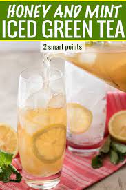 iced green tea with mint and honey
