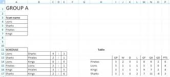 Excel Champions League Spreadsheet Golf League Excel Spreadsheet