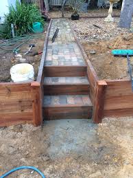 Diy Timber Retaining Wall With Brick