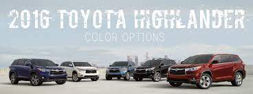 colors does the 2016 toyota highlander